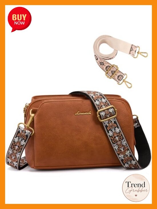 Handbags - Faux Leather RFID Anti Theft Crossbody Bag with Adjustable Strap